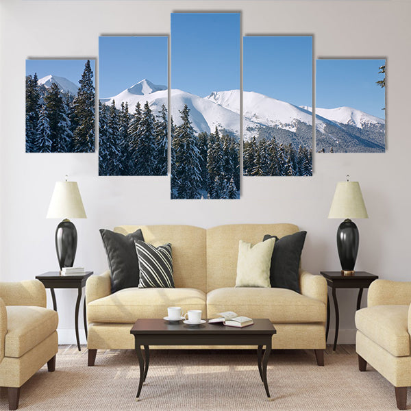 Panorama of winter mountains Multi panel canvas wall art