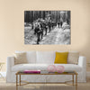 Unidentified Re-enactors Dressed As World War II German Soldiers Multi Panel Canvas Wall Art