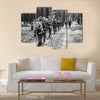 Unidentified Re-enactors Dressed As World War II German Soldiers Multi Panel Canvas Wall Art