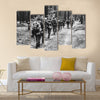 Unidentified Re-enactors Dressed As World War II German Soldiers Multi Panel Canvas Wall Art