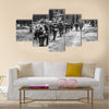 Unidentified Re-enactors Dressed As World War II German Soldiers Multi Panel Canvas Wall Art