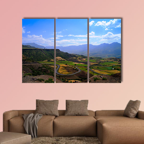 Panorama of Semien Mountains and valley around Lalibela,  wall art