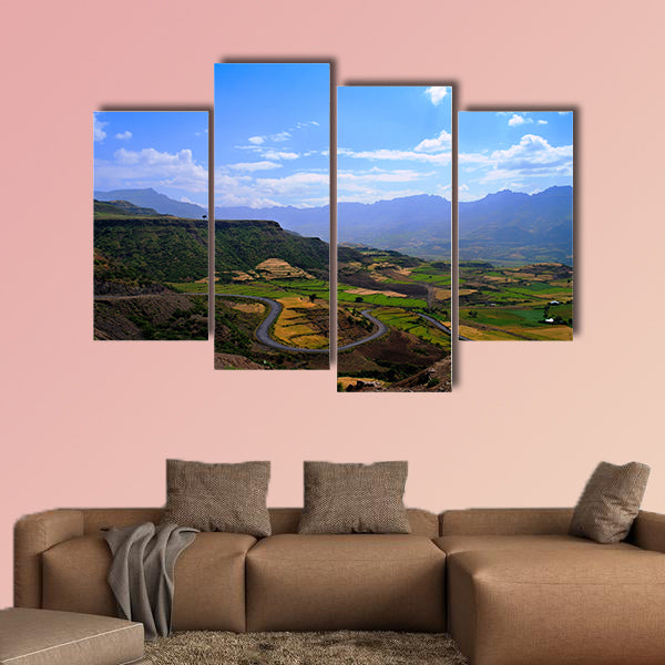 Panorama of Semien Mountains and valley around Lalibela,  wall art