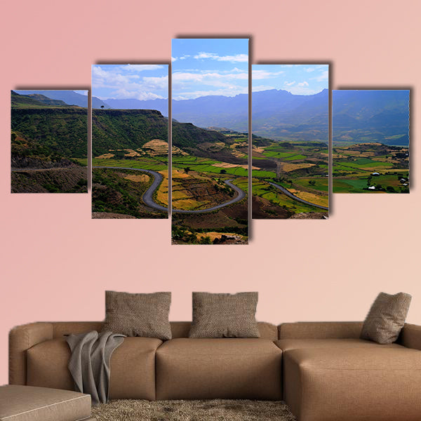 Panorama of Semien Mountains and valley around Lalibela,  wall art