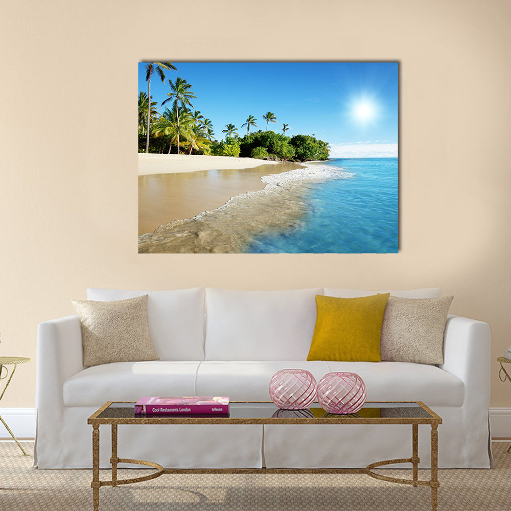 caribbean sea and palms multi panel canvas wall art
