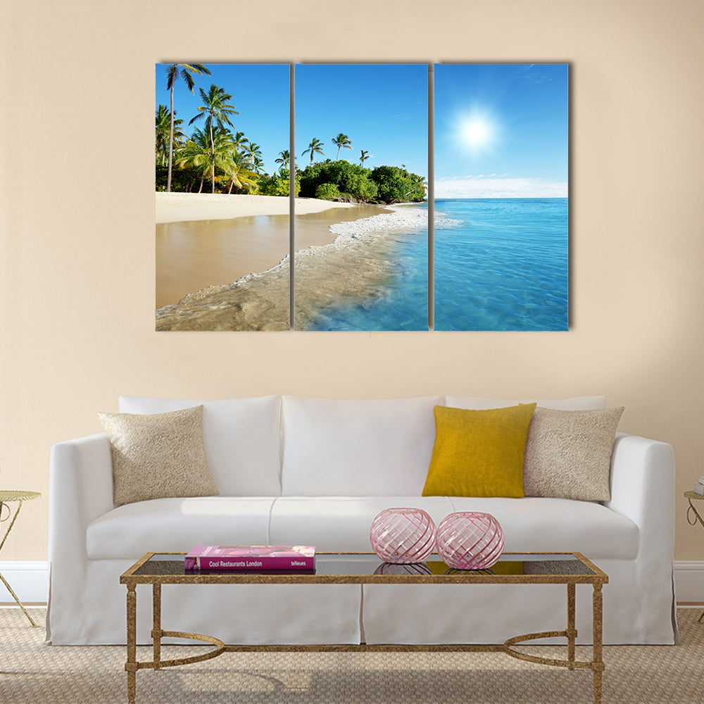 caribbean sea and palms multi panel canvas wall art