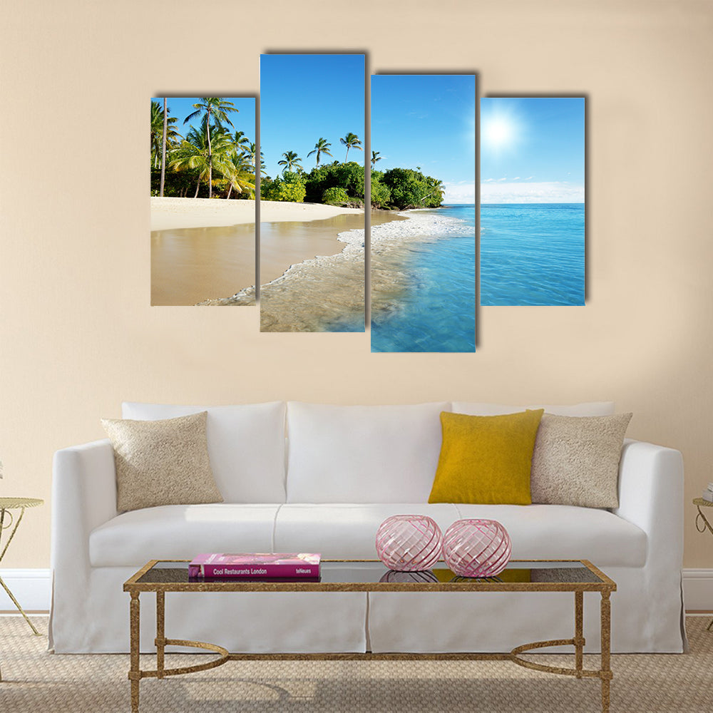 caribbean sea and palms multi panel canvas wall art