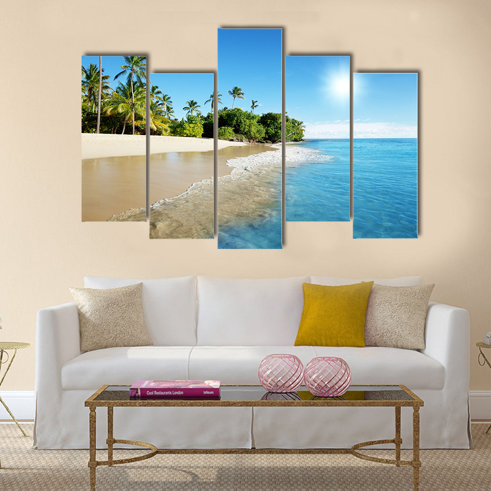 caribbean sea and palms multi panel canvas wall art