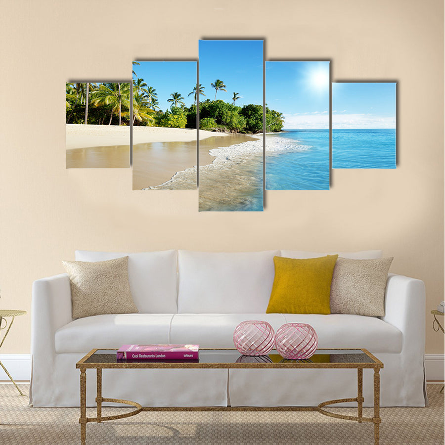 caribbean sea and palms multi panel canvas wall art