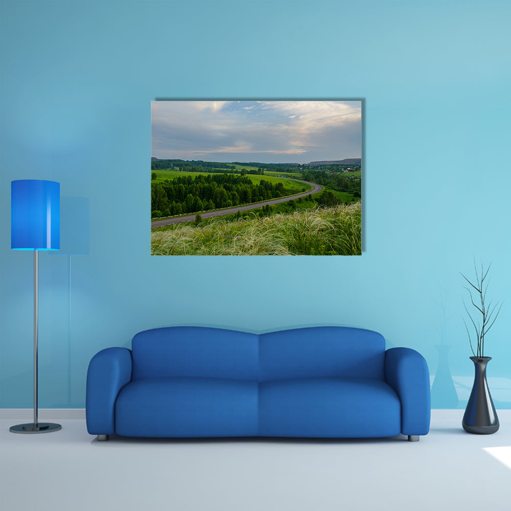 The Summer Sky Crimson With Maroon Clouds At Sunset Multi Panel Canvas Wall Art