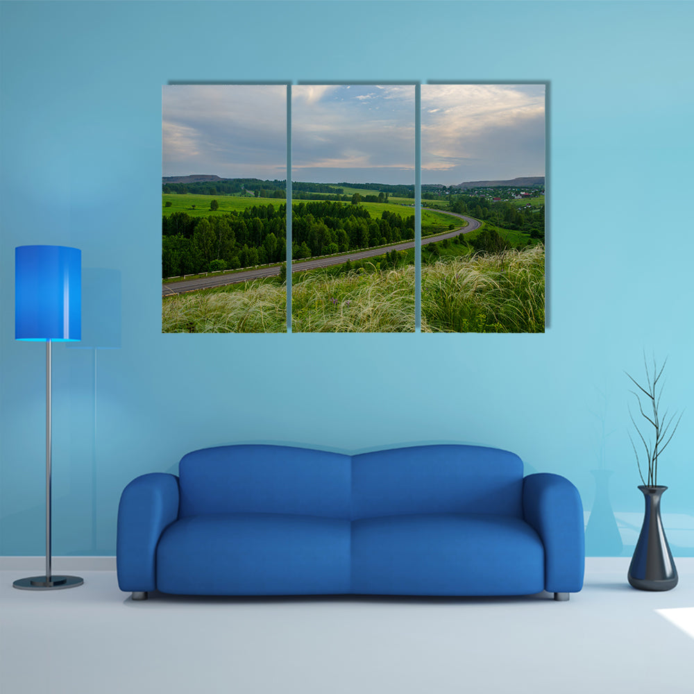 The Summer Sky Crimson With Maroon Clouds At Sunset Multi Panel Canvas Wall Art