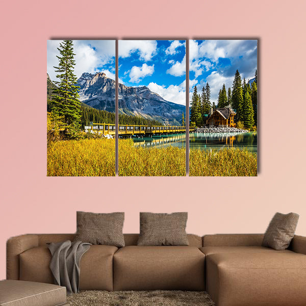 Yoho National Park, Canada. Bridge over Emerald Lake wall art
