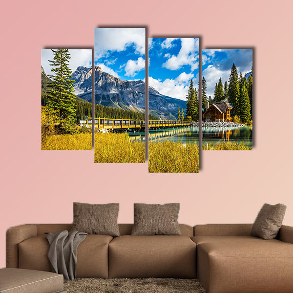 Yoho National Park, Canada. Bridge over Emerald Lake wall art