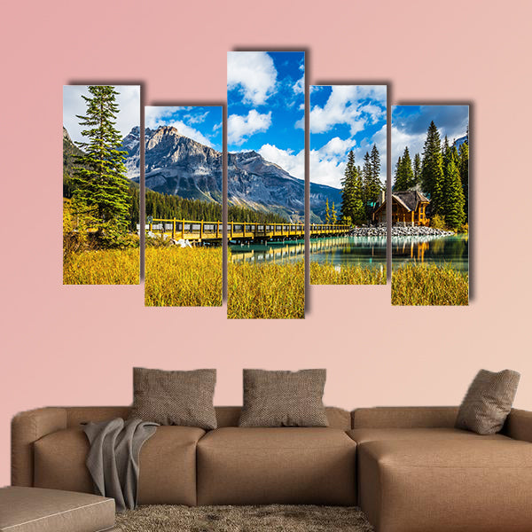 Yoho National Park, Canada. Bridge over Emerald Lake wall art