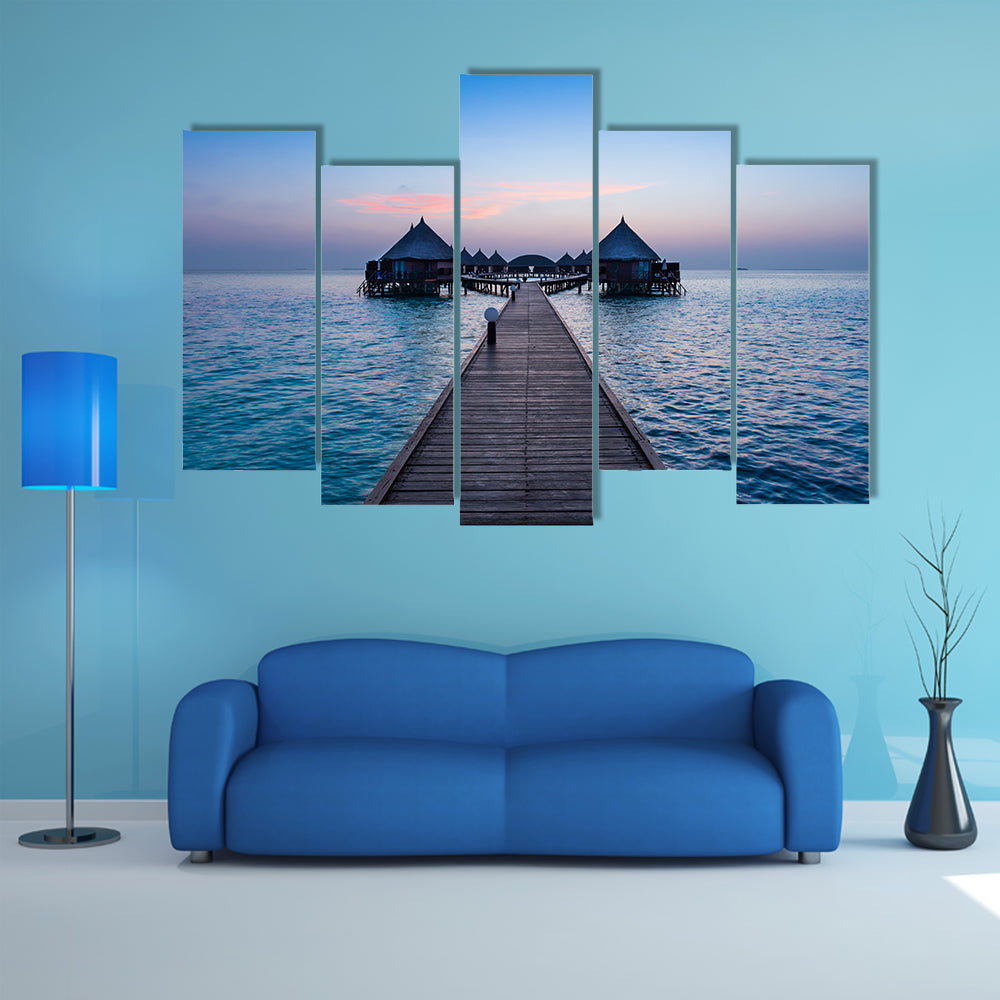 The Ocean in the Maldives, A Vacation in luxury hotel Multi Panel Canvas Wall Art
