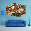 Breakfast buffet full continental and english coffee orange juice salad croissant fruit Multi panel canvas wall art