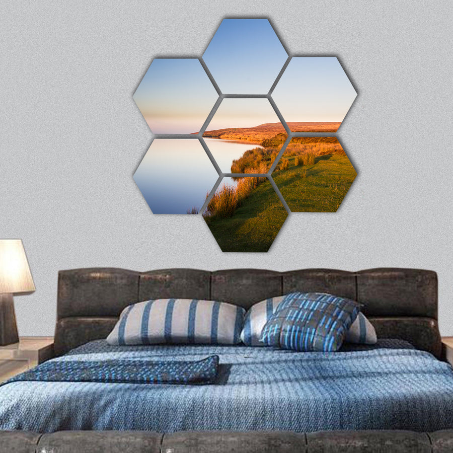 Keepers Pond, The Blorenge, Abergavenny hexagonal canvas wall art