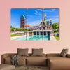 People visit Mathildenhoehe in Darmstadt multi panel canvas wall art