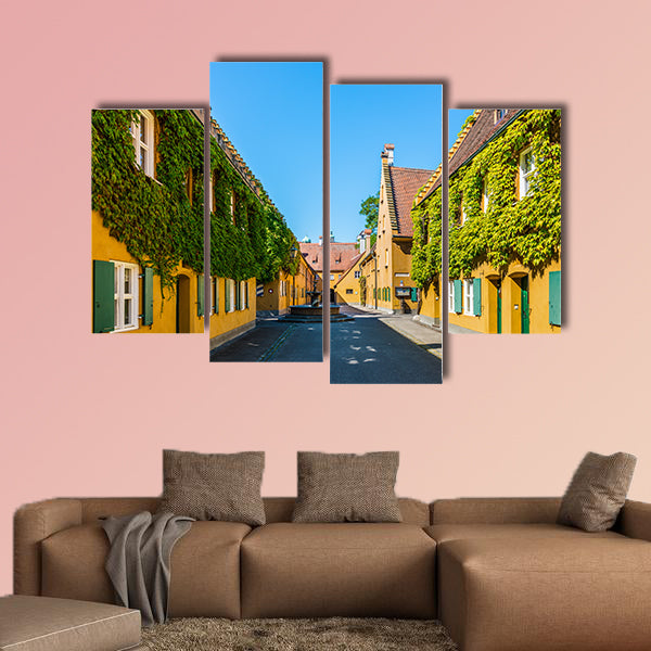 One point perspective of street with dead end surrounded wall art