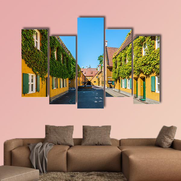 One point perspective of street with dead end surrounded wall art