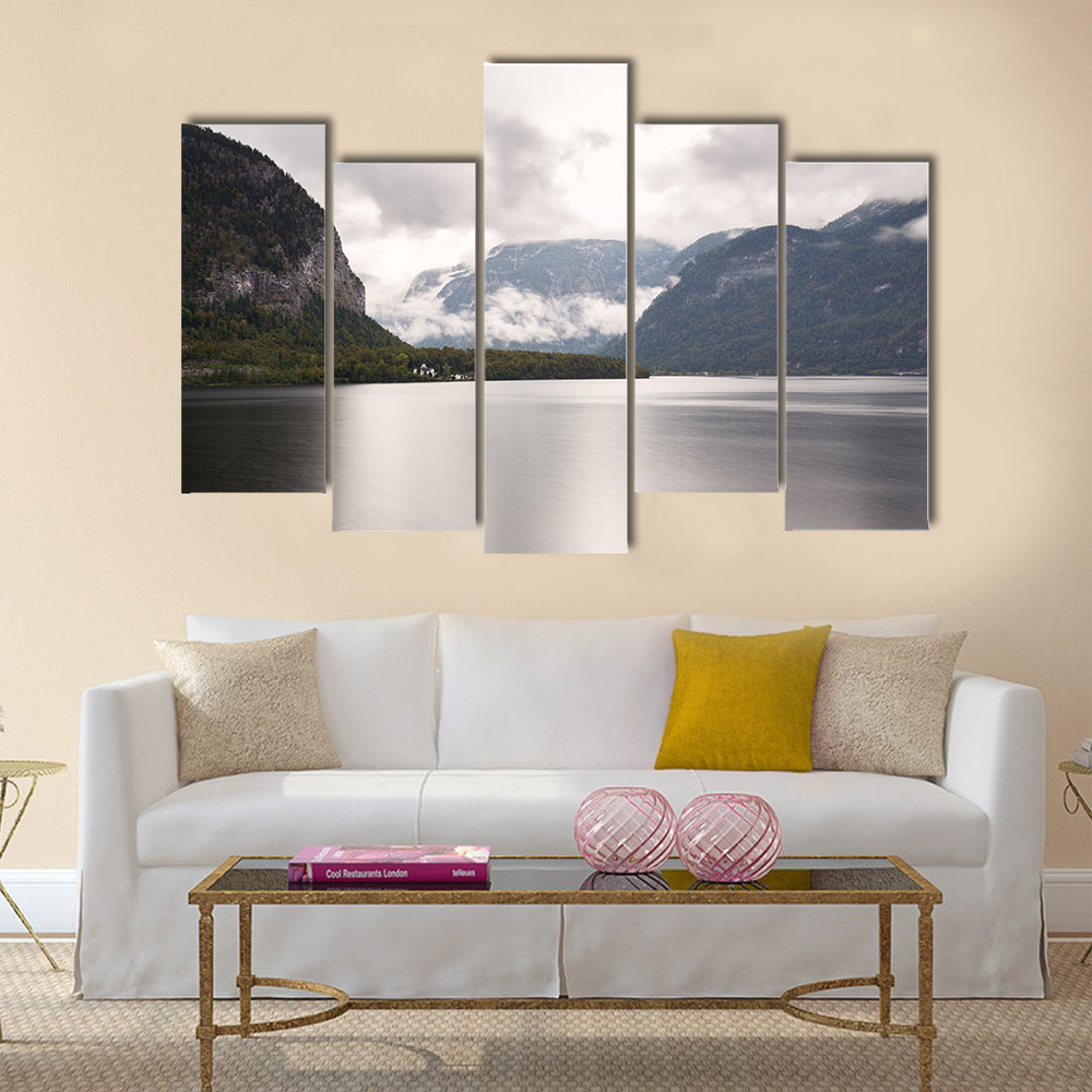 Hallstatter See mountain lake, Salzkammergut region, Austria  multi panel canvas wall art