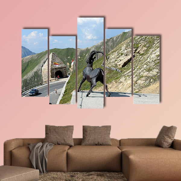 People visiting the Grossglocker mountain area multi panel canvas wall art