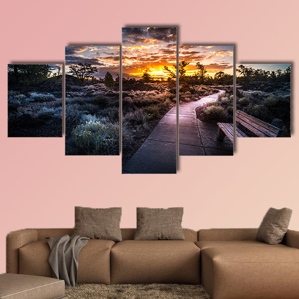 Paved Trail through Devil's Orchard Trail, Idaho Multi panel canvas wall art