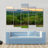 Lush jungle and dramatic sunset in Democratic Republic of Congo Multi panel canvas wall art