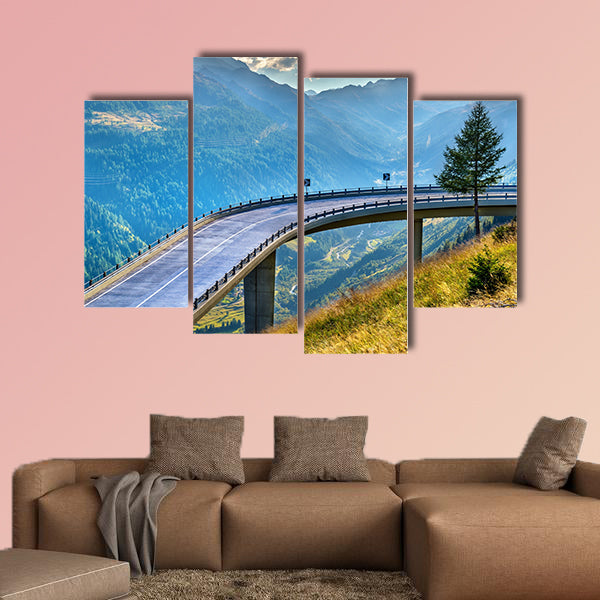 Serpentine road leading to the St. Gotthard pass in the Swiss Alps wall art