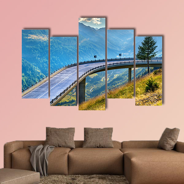 Serpentine road leading to the St. Gotthard pass in the Swiss Alps wall art