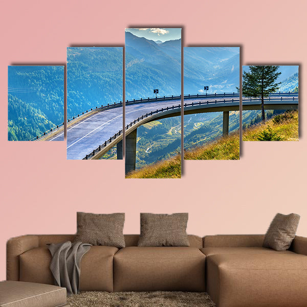 Serpentine road leading to the St. Gotthard pass in the Swiss Alps wall art