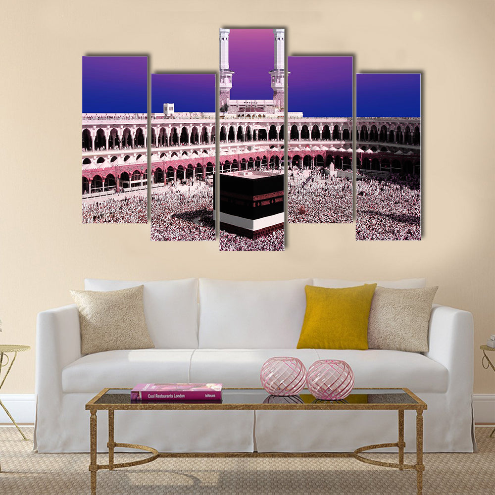 Kaaba Mecca Saudi Arabia during twighlight multi panel canvas wall art