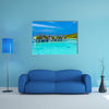 Many Ocean Bungalows Built Over Water, Maldives Multi Panel Canvas Wall Art