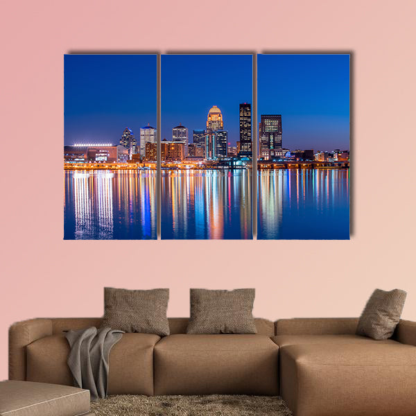 View of Skyline downtown Louisville in Kentucky USA Multi panel canvas wall art