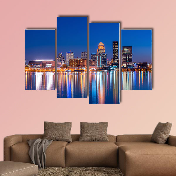View of Skyline downtown Louisville in Kentucky USA Multi panel canvas wall art