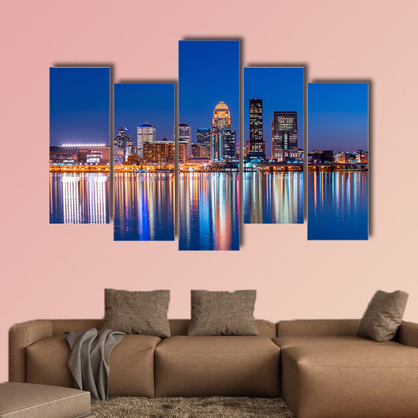 View of Skyline downtown Louisville in Kentucky USA Multi panel canvas wall art