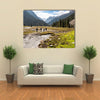 A Group Of Hikers Climbing On The Tein Shan Mountains In Kyrgyzstan Multi Panel Canvas Wall Art