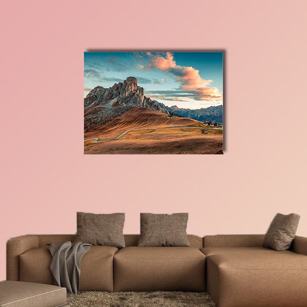 Fantastic morning view from the top of Giau  multi panel canvas wall art