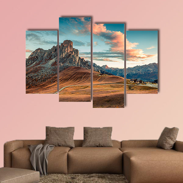 Fantastic morning view from the top of Giau  multi panel canvas wall art