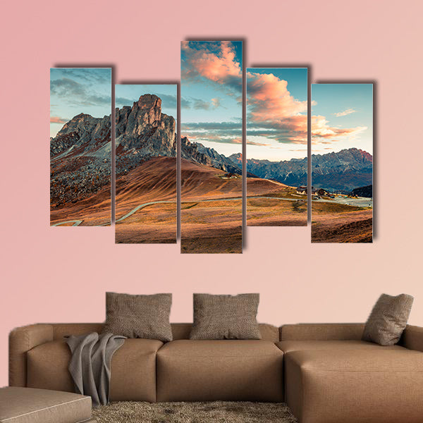 Fantastic morning view from the top of Giau  multi panel canvas wall art