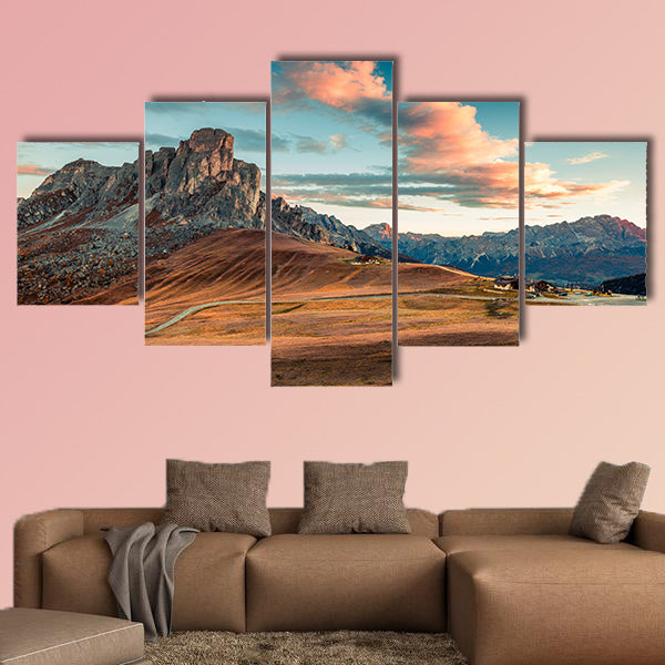 Fantastic morning view from the top of Giau  multi panel canvas wall art