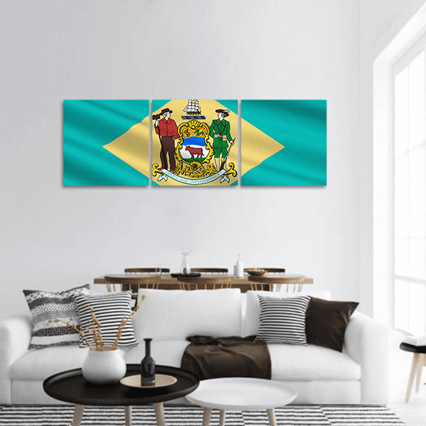 Flag of Delaware panoramic canvas wall art
