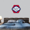 Flag of Arkansas is a state in United States hexagonal canvas wall art