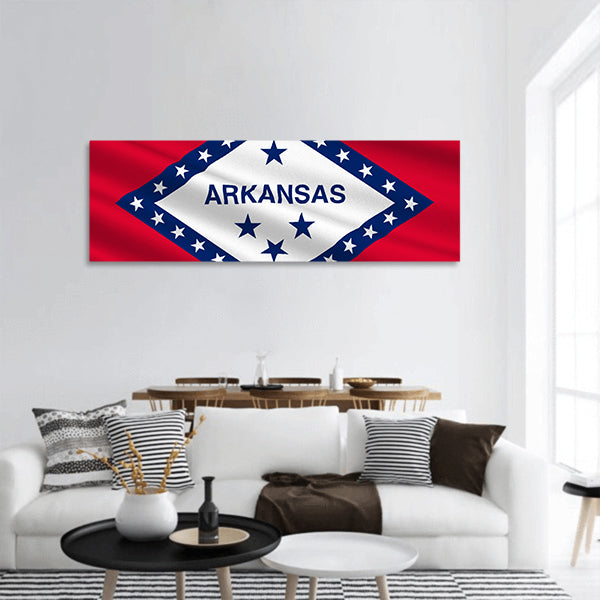 Flag of Arkansas panoramic canvas wall art