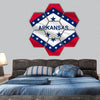 Flag of Arkansas is a state in United States hexagonal canvas wall art