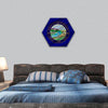 Flag of South Dakota is a state of United States hexagonal canvas wall art