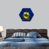 Flag of Vermont state, USA hexagonal canvas wall art