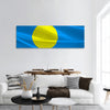 Flag of Palau panoramic canvas wall art