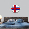 Flag of Faroe Islands of Denmark Kingdom hexagonal canvas wall art