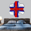 Flag of Faroe Islands of Denmark Kingdom hexagonal canvas wall art